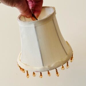 Vintage Beaded Cream Mini Lampshade